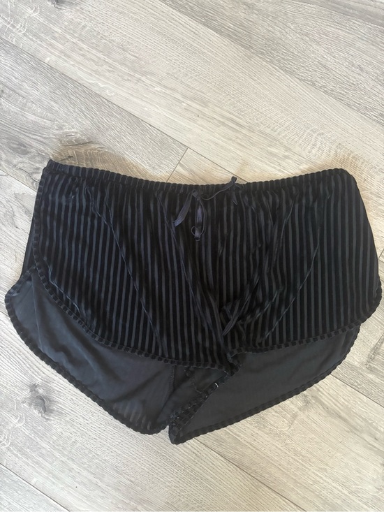 La SENZA Other - La SENZA Black Striped Velvet Sleep Shorts